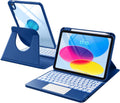 GEAK Compatible With iPad A16 11th 10th Generation Case with Keyboard, 360 Rotation Detachable Case with 7 Colors Backlit Keyboard for iPad A16/10th Gen, with Multi-Touch Trackpad