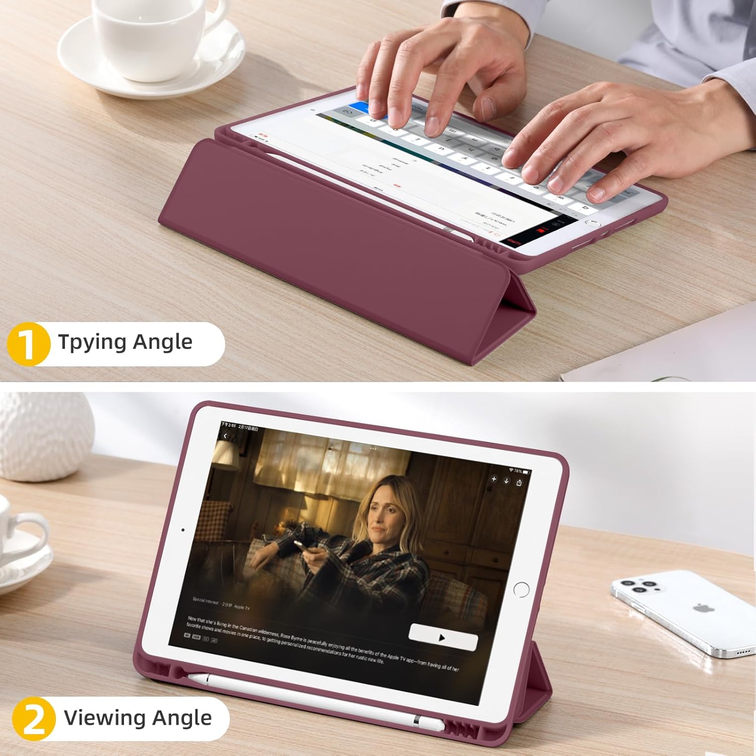 GEAK 10.2 inch Case for iPad 9th 8th 7th Generation Case Cover with Pencil Holder