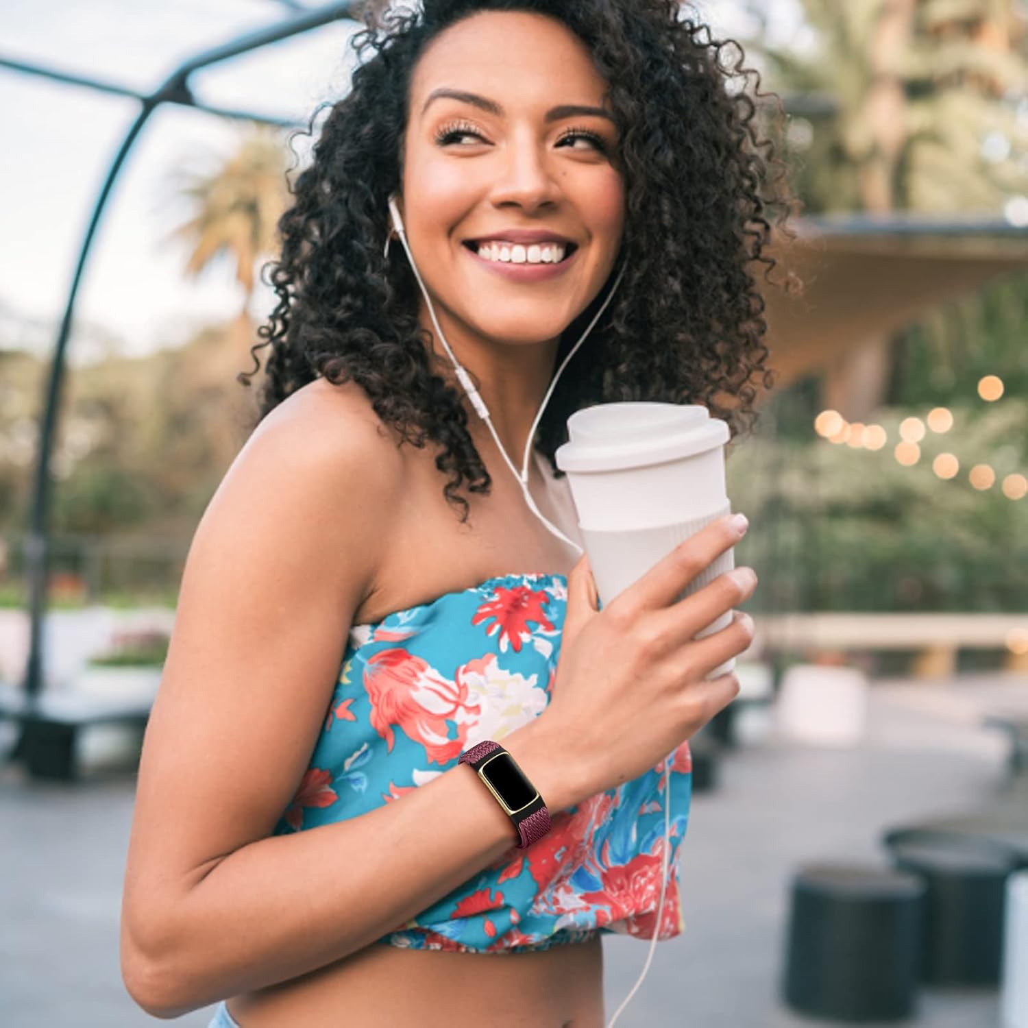 GEAK 6 Pack Stretchy Nylon Bands Compatible with Fitbit Charge 6/Charge 5 Bands for Women Men