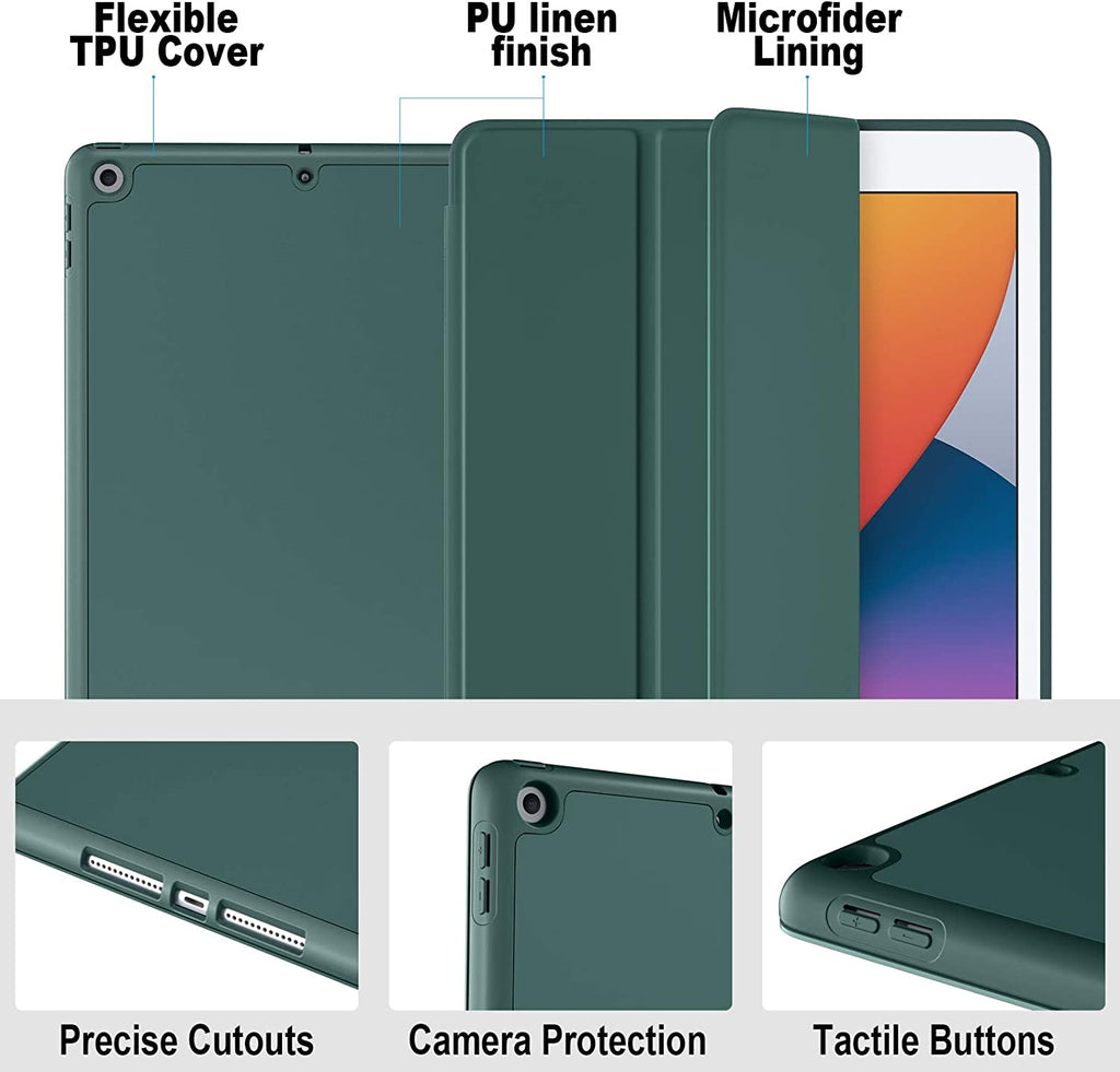 GEAK 10.2 inch Case for iPad 9th 8th 7th Generation Case Cover with Pencil Holder