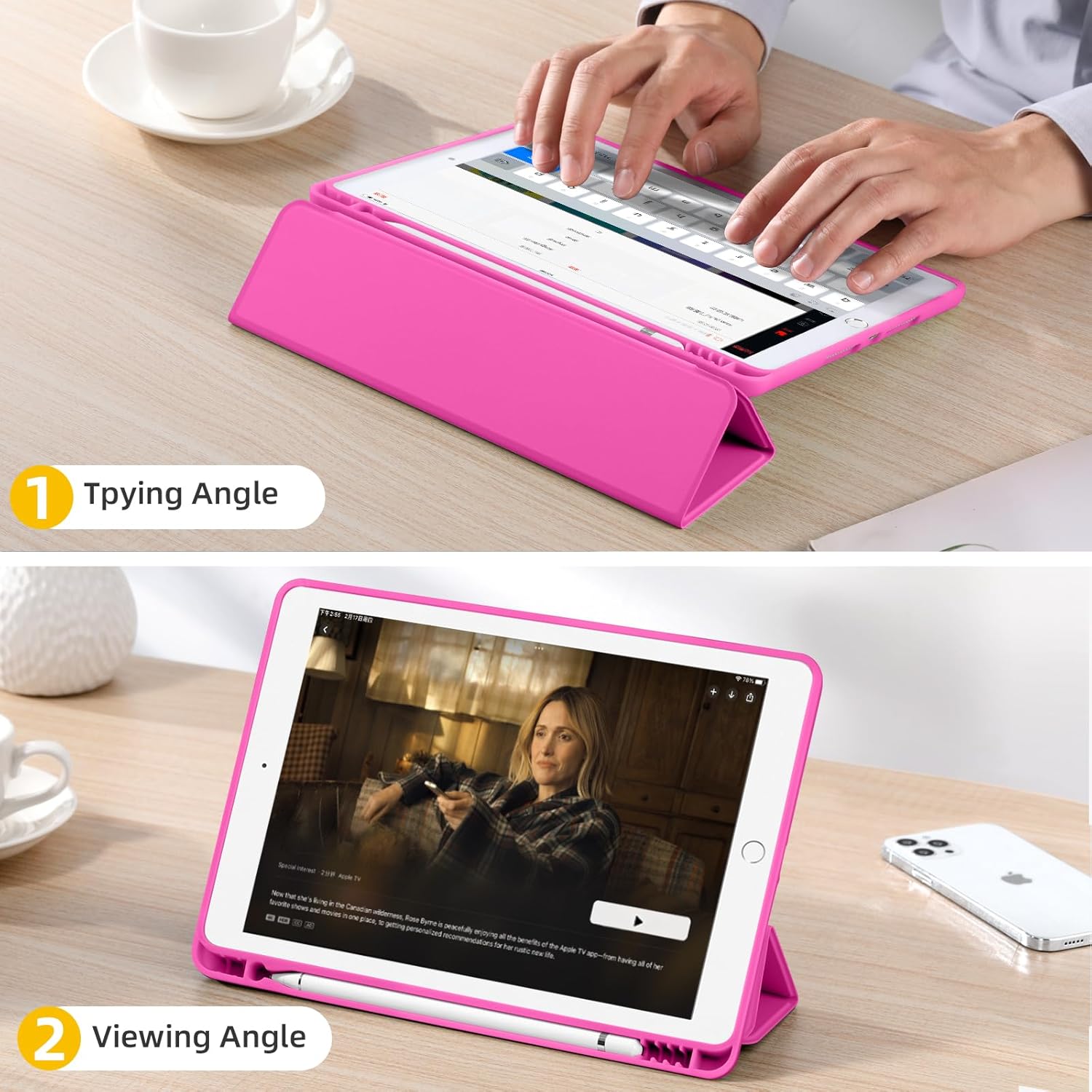 GEAK 10.2 inch Case for iPad 9th 8th 7th Generation Case Cover with Pencil Holder