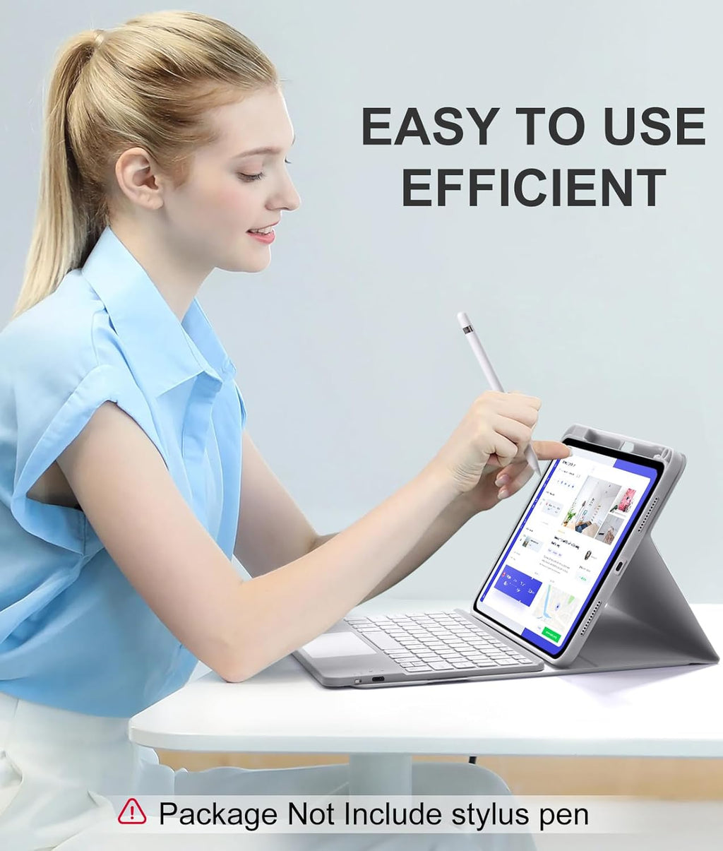 GEAK Compatible with Apple iPad A16 11th 10th Generation Case with Keyboard 7 Color Backlight Detachable Wireless Keyboard Case Cover with Touchpad for iPad 11th Gen 11 inch 2025 & 10th Gen 10.9 inch