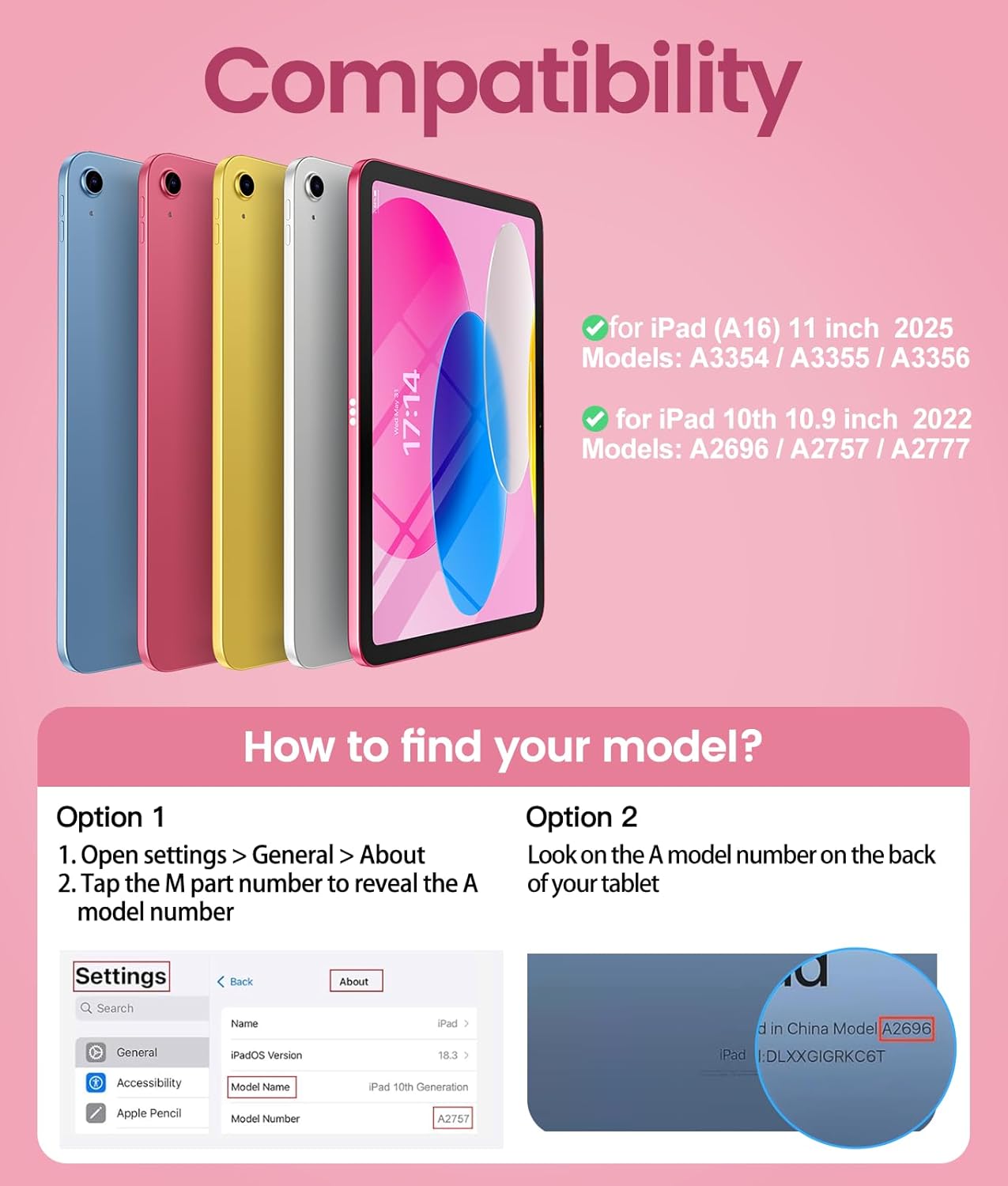 GEAK Compatible With iPad A16 11th 10th Generation Case with Keyboard, 360 Rotation Detachable Case with 7 Colors Backlit Keyboard for iPad A16/10th Gen, with Multi-Touch Trackpad