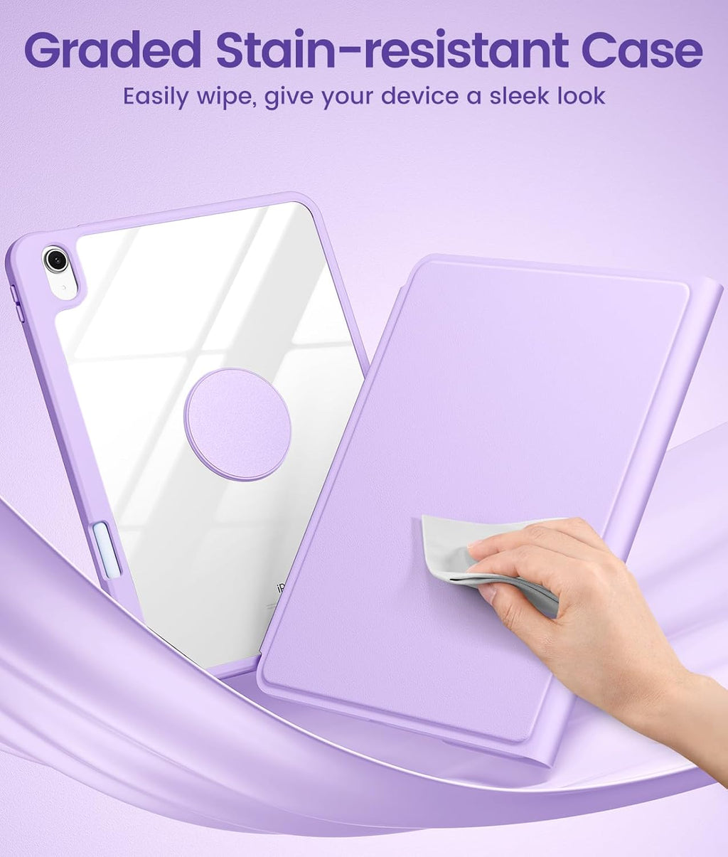 GEAK Compatible With iPad A16 11th 10th Generation Case with Keyboard, 360 Rotation Detachable Case with 7 Colors Backlit Keyboard for iPad A16/10th Gen, with Multi-Touch Trackpad