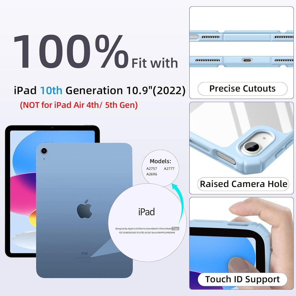 GEAK Compatible With iPad (A16) 11th Generation (2025)/10.9inch iPad 10th Generation (2022) Case Cover with Pencil Holder, Blue