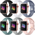 GEAK 6 Pack Compatible with Apple Watch Bands 40mm 44mm 41mm 45mm 46mm 49mm 38mm 42mm for Women Men Silicone Sport Bands Straps for iWatch Ultra 3 2 SE 3 2nd Generation Series 11 10 9 8 7 6 5 4 3 2 1