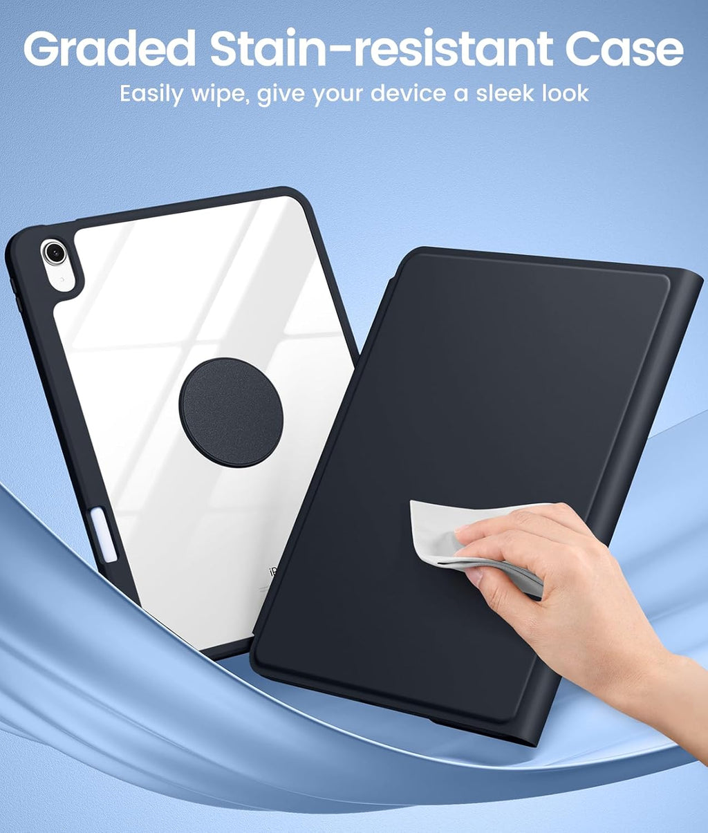GEAK Compatible With iPad A16 11th 10th Generation Case with Keyboard, 360 Rotation Detachable Case with 7 Colors Backlit Keyboard for iPad A16/10th Gen, with Multi-Touch Trackpad