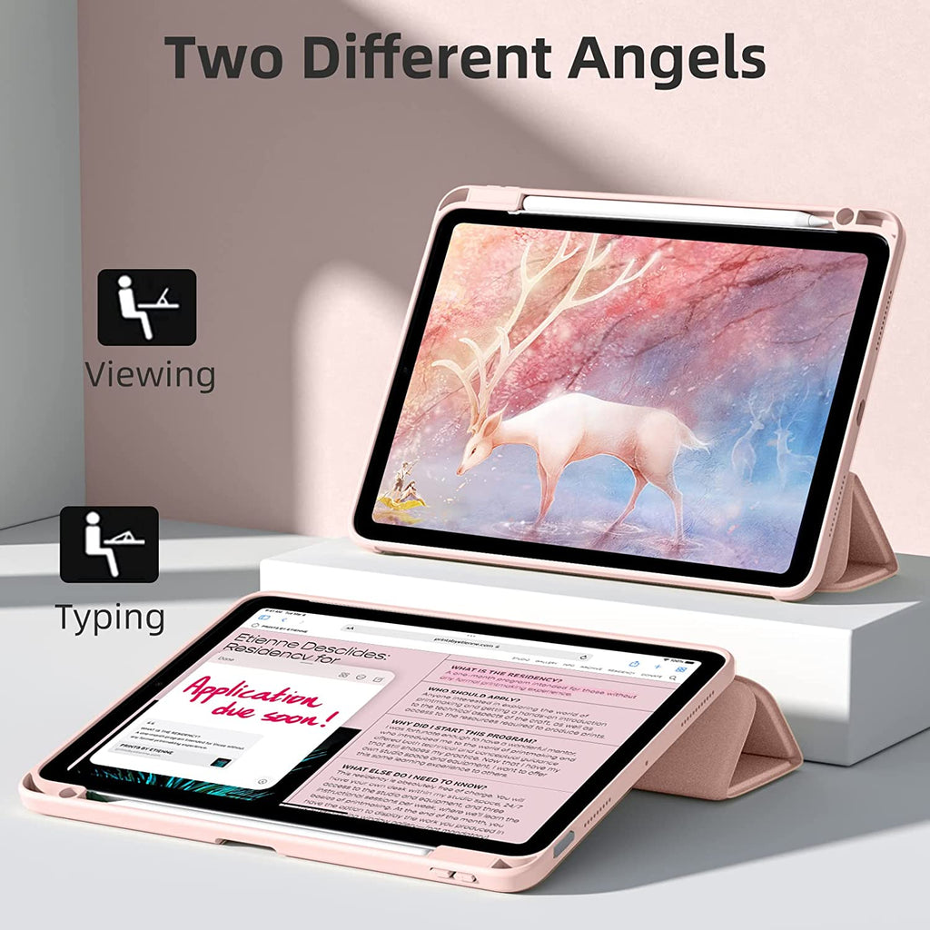 GEAK Compatible with Apple iPad Air 11 inch Case M3/M2, iPad Air 5th 4th Generation 10.9 inch Case Clear Back Cover with Pencil Holder