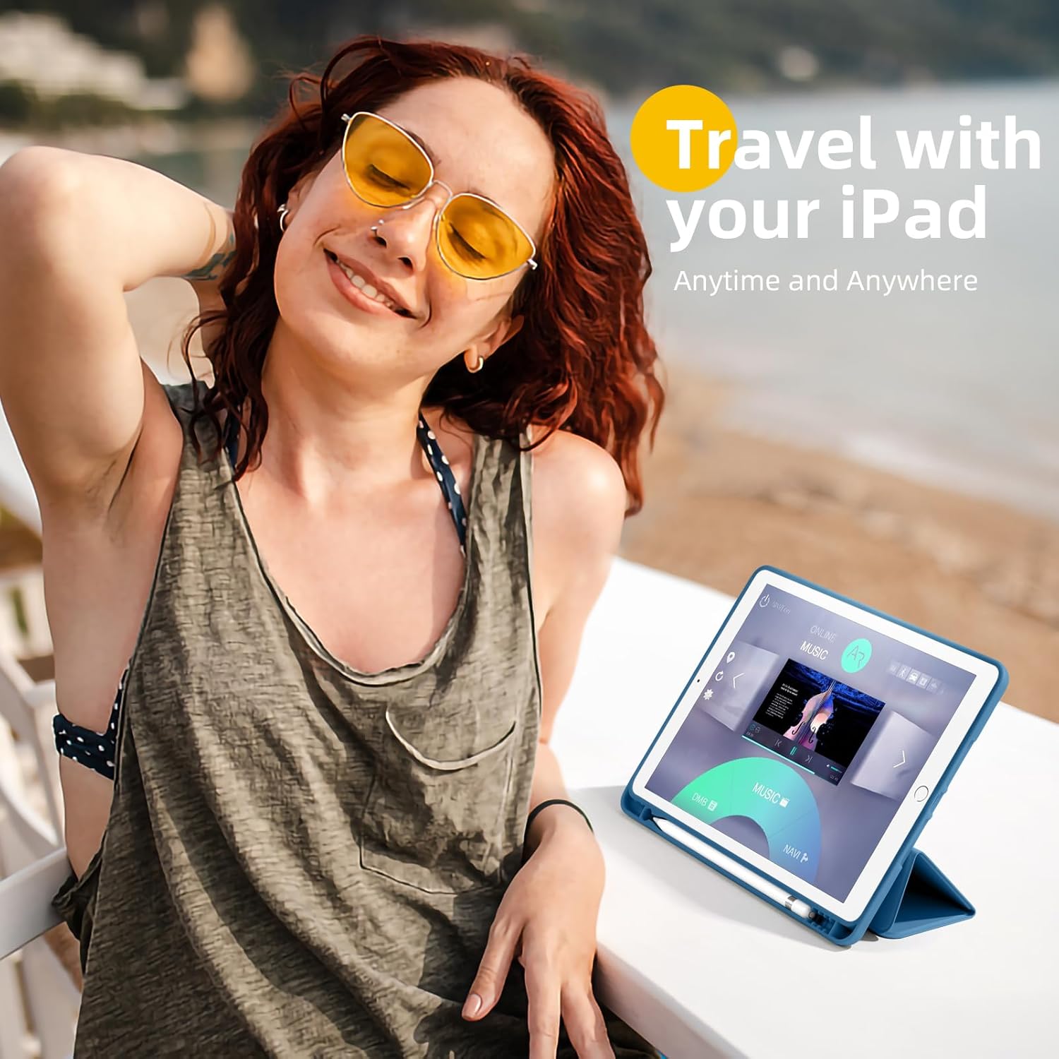 GEAK 10.2 inch Case for iPad 9th 8th 7th Generation Case Cover with Pencil Holder