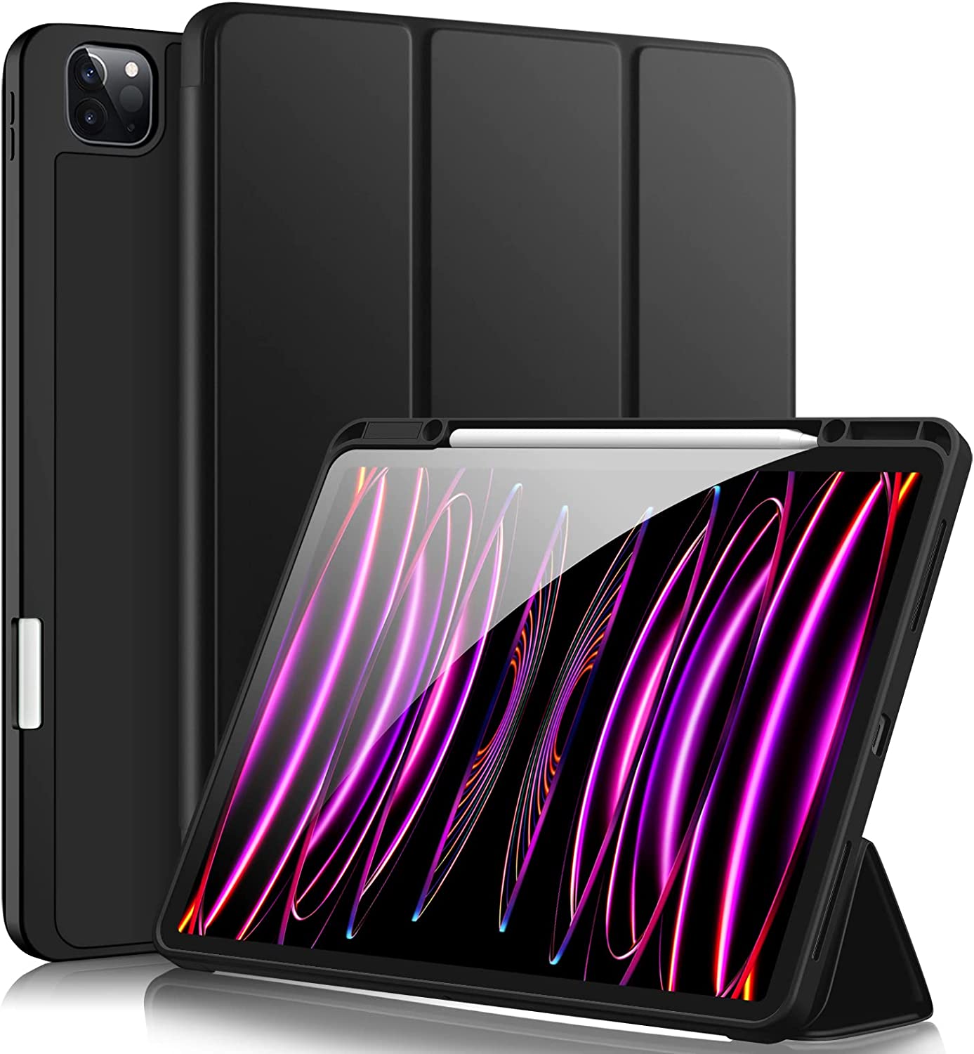 GEAK for iPad Pro 12.9 inch Case with Pencil Holder, Soft Cover Fits for iPad Pro 6th 5th 4th 3rd Generation