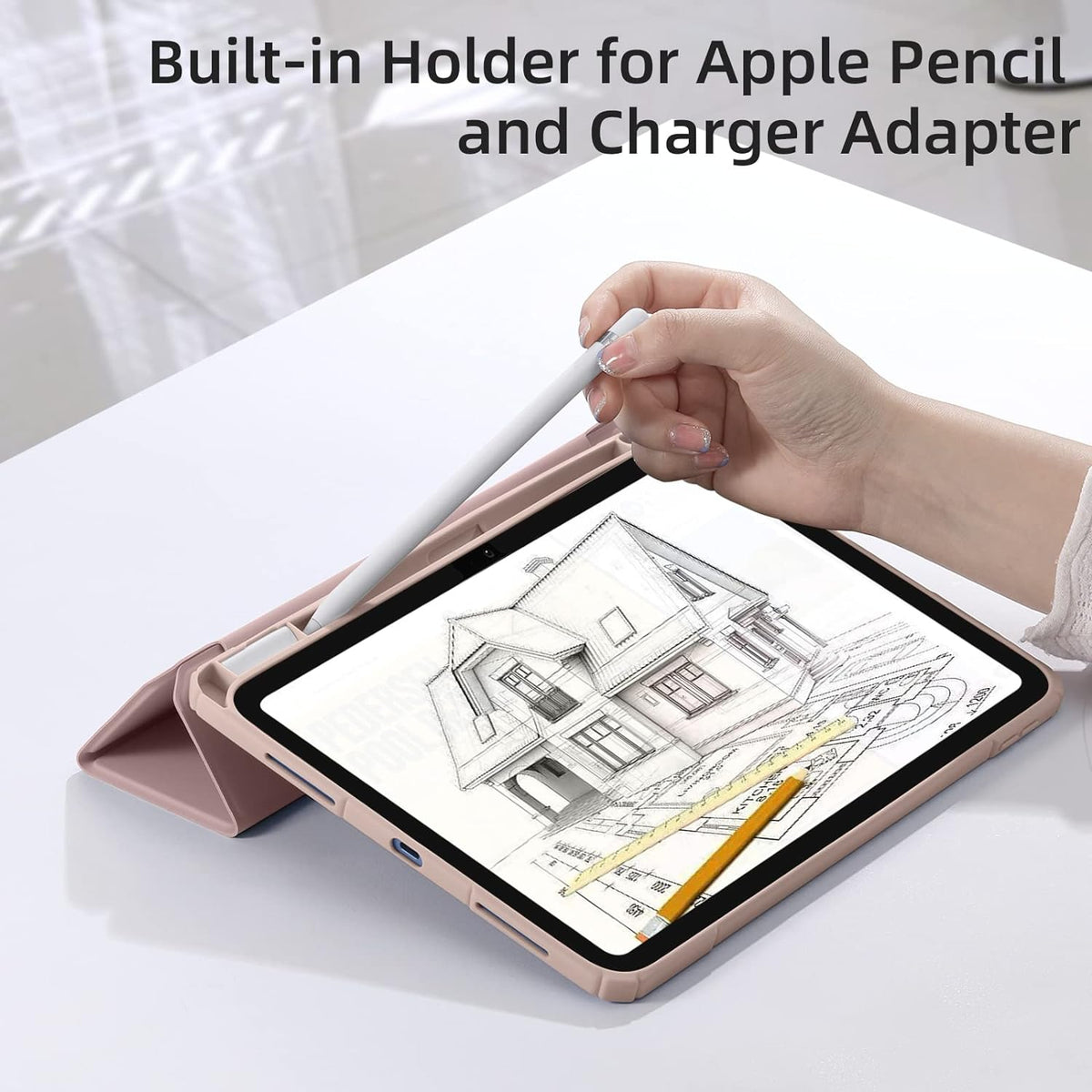 GEAK Compatible With iPad A16 Case/ 10.9 inch iPad 10th Generation Case/ iPad 11th Generation Case 11inch with Pencil Holder