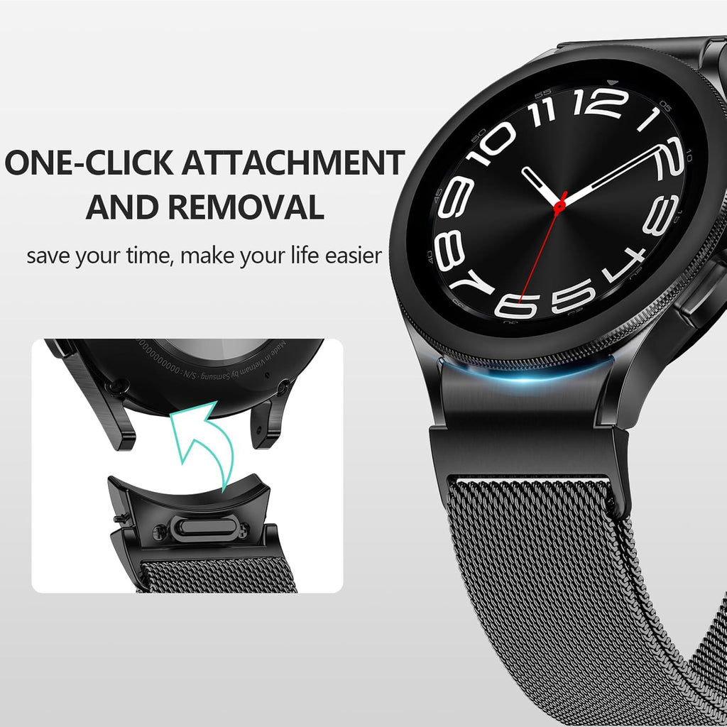 GEAK Magnetic Metal Band Compatible with Samsung Galaxy Watch 7 40mm 44mm/6/6 Classic/5/5 Pro/4/4 Classic/FE Bands for Women Men