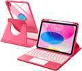 GEAK Compatible With iPad A16 11th 10th Generation Case with Keyboard, 360 Rotation Detachable Case with 7 Colors Backlit Keyboard for iPad A16/10th Gen, with Multi-Touch Trackpad
