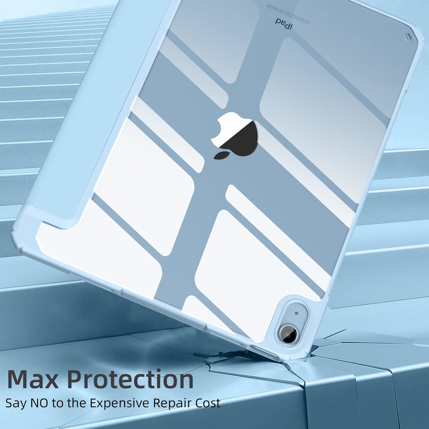 GEAK Compatible With iPad (A16) 11th Generation (2025)/10.9inch iPad 10th Generation (2022) Case Cover with Pencil Holder, Blue