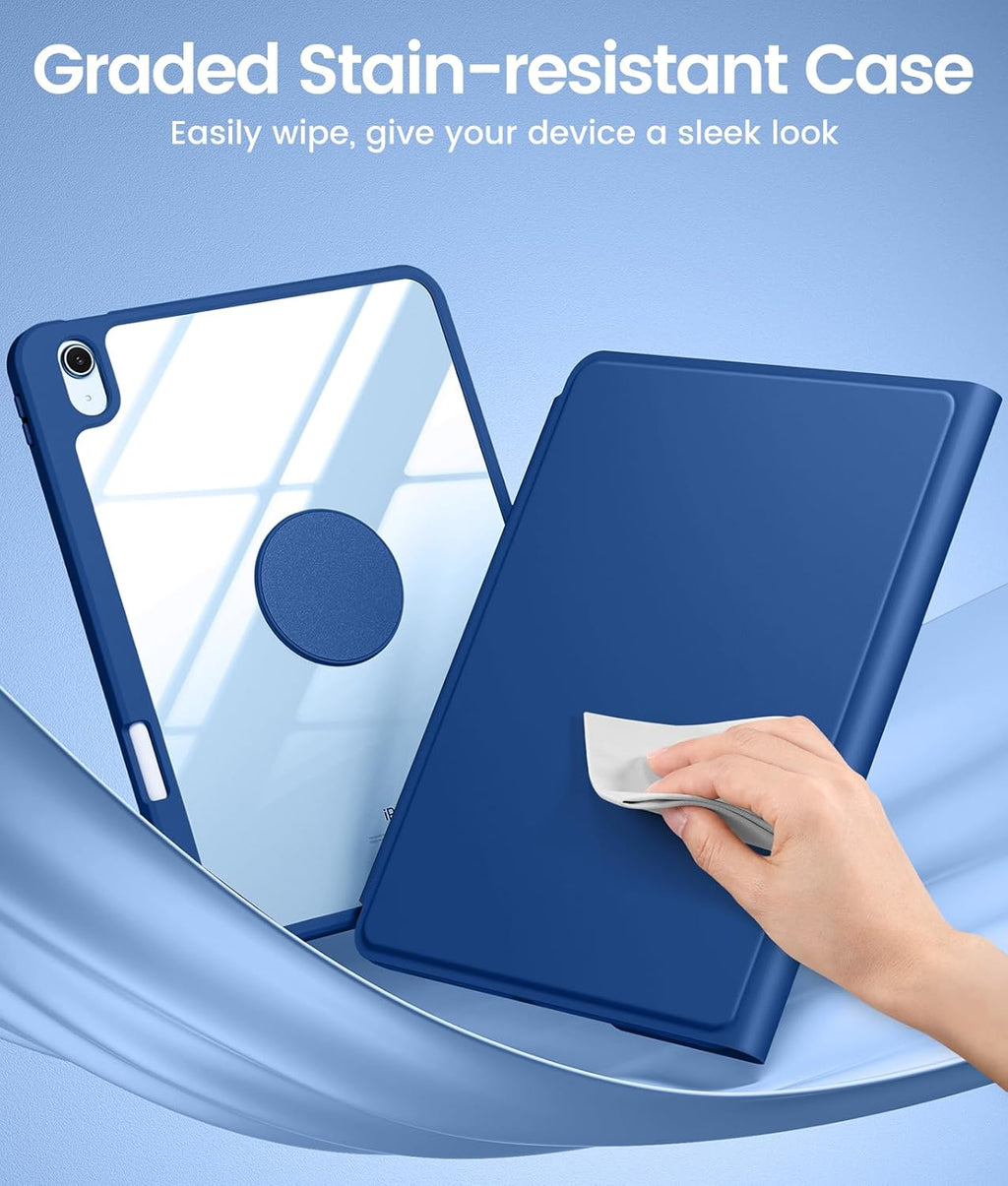 GEAK Compatible With iPad A16 11th 10th Generation Case with Keyboard, 360 Rotation Detachable Case with 7 Colors Backlit Keyboard for iPad A16/10th Gen, with Multi-Touch Trackpad