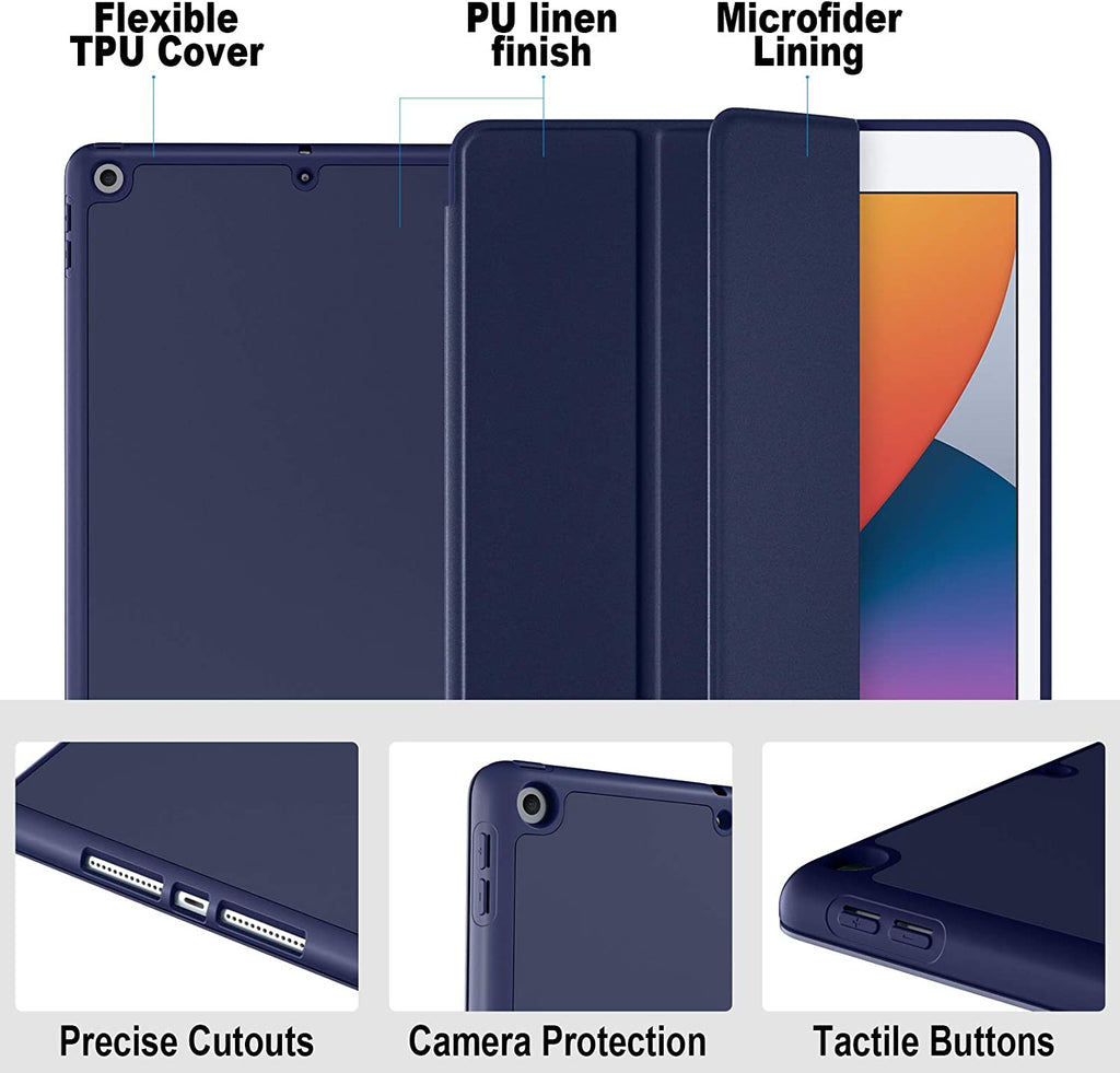 GEAK 10.2 inch Case for iPad 9th 8th 7th Generation Case Cover with Pencil Holder
