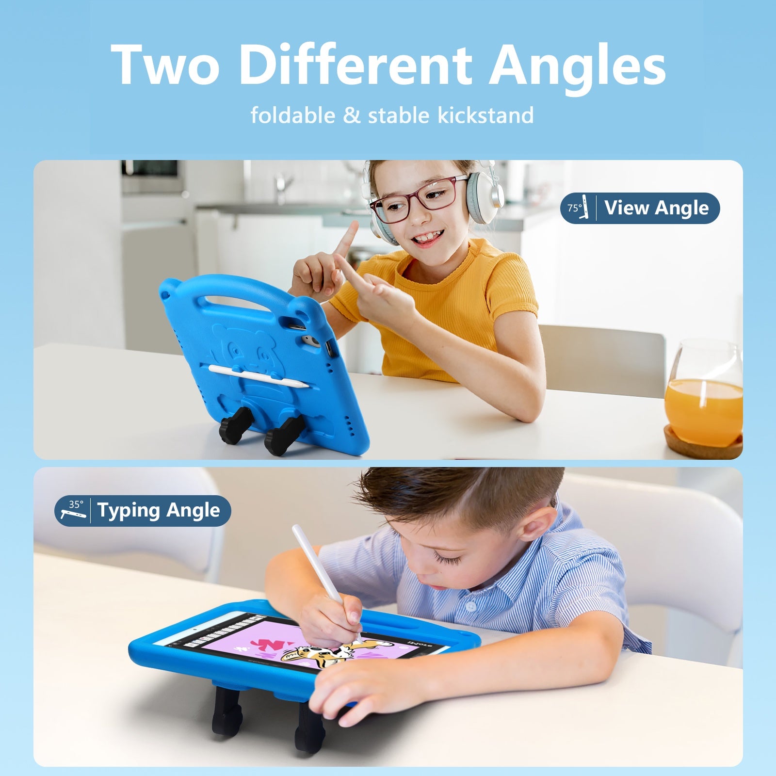 GEAK Kids Case Compatible With iPad 10th Generation Case & iPad (A16) 11th Generation Case, with Shoulder Strap