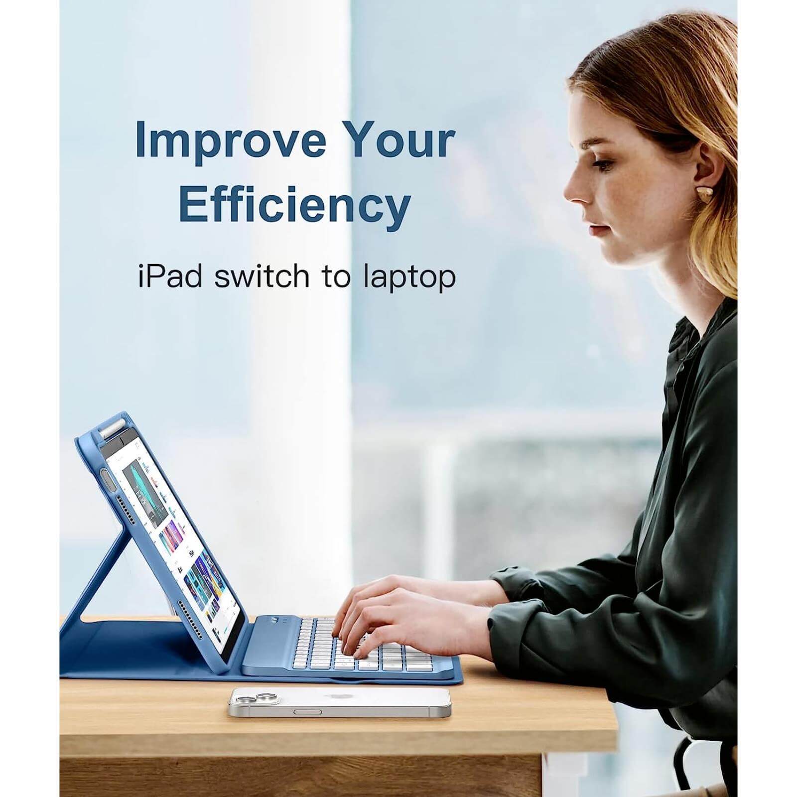 for iPad A16 11th 10th Generation Case with Keyboard, 7 Colors Backlit Detachable Folio Keyboard Cover with Pencil Holder for iPad 10th Gen 10.9 Inch/11th Gen 11 Inch