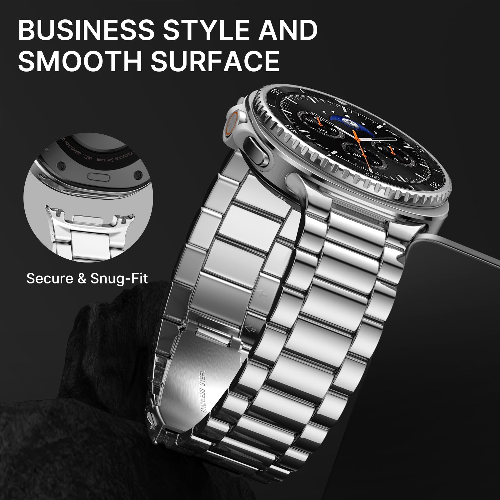 GEAK Stainless Steel Metal Band Compatible with Samsung Galaxy Watch 8 40mm 44mm/8 Classic 46mm 2025