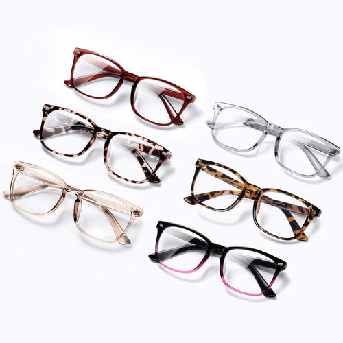 6 Pack Blue Light Blocking Glasses for Woman Computer Use Bluelight Glasses Womens Mens Blue Blockers Glasses