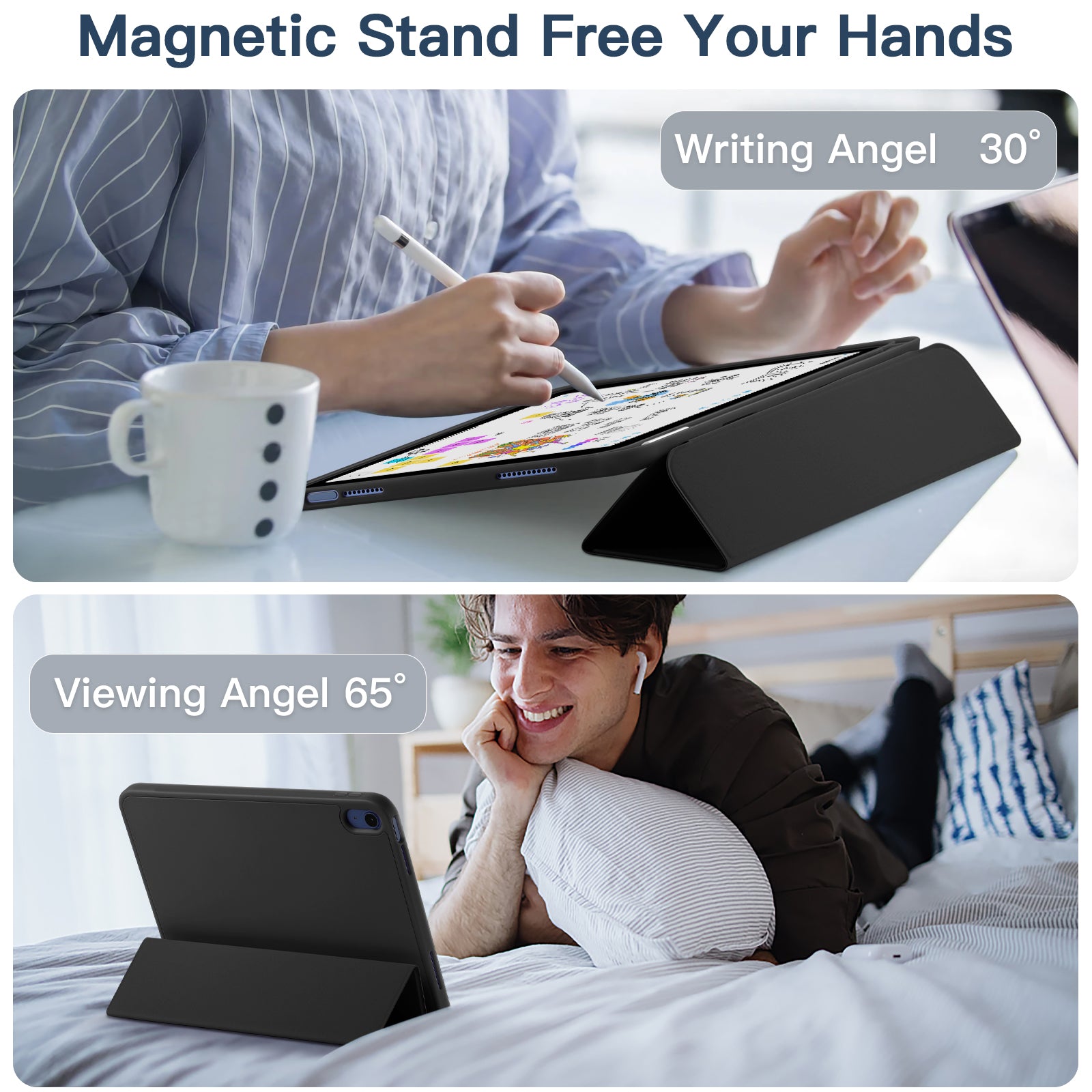 GEAK Compatible with Apple iPad A16 Case & iPad 10th 11th Generation Case Cover 11 inch with Pencil Holder