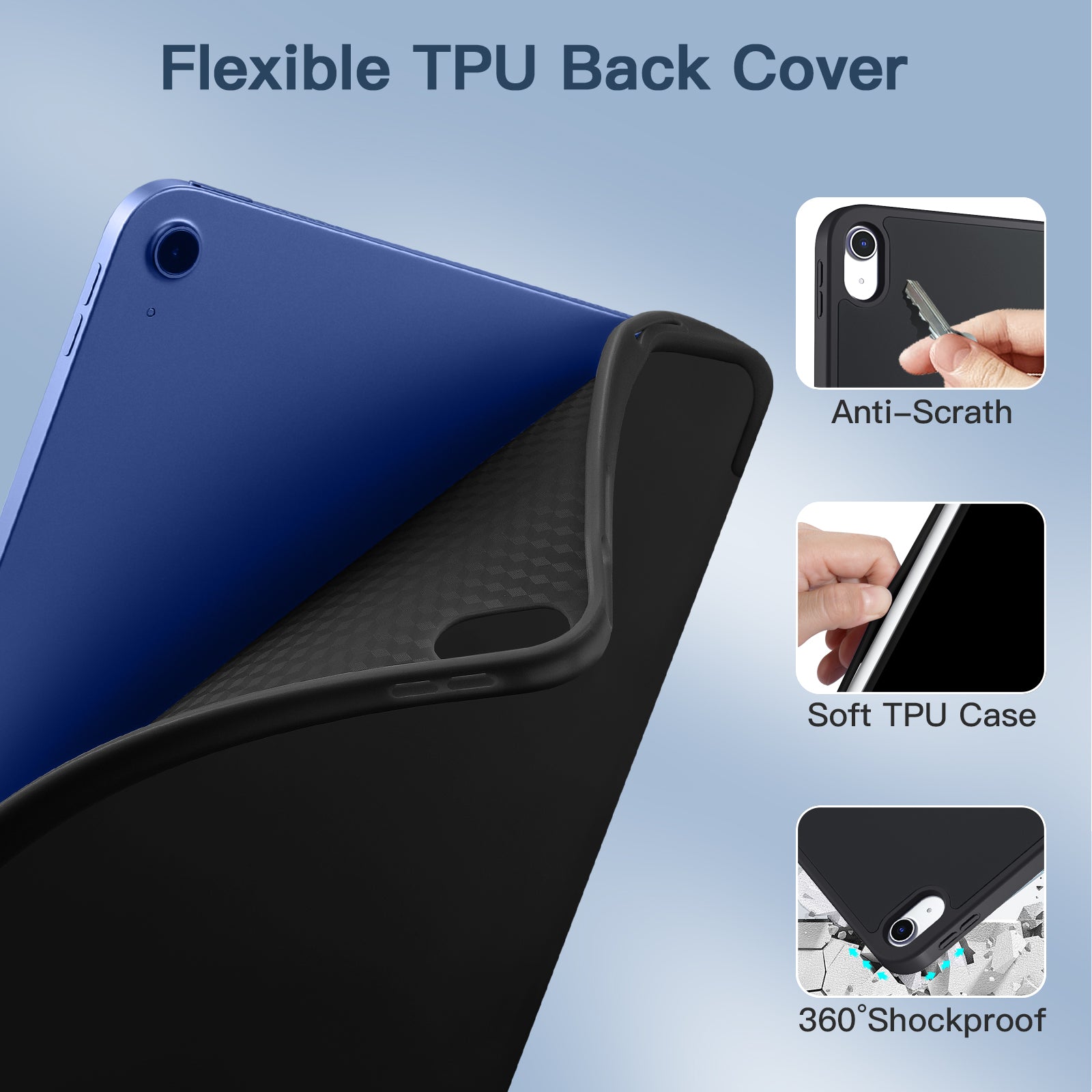 GEAK Compatible with Apple iPad A16 Case & iPad 10th 11th Generation Case Cover 11 inch with Pencil Holder