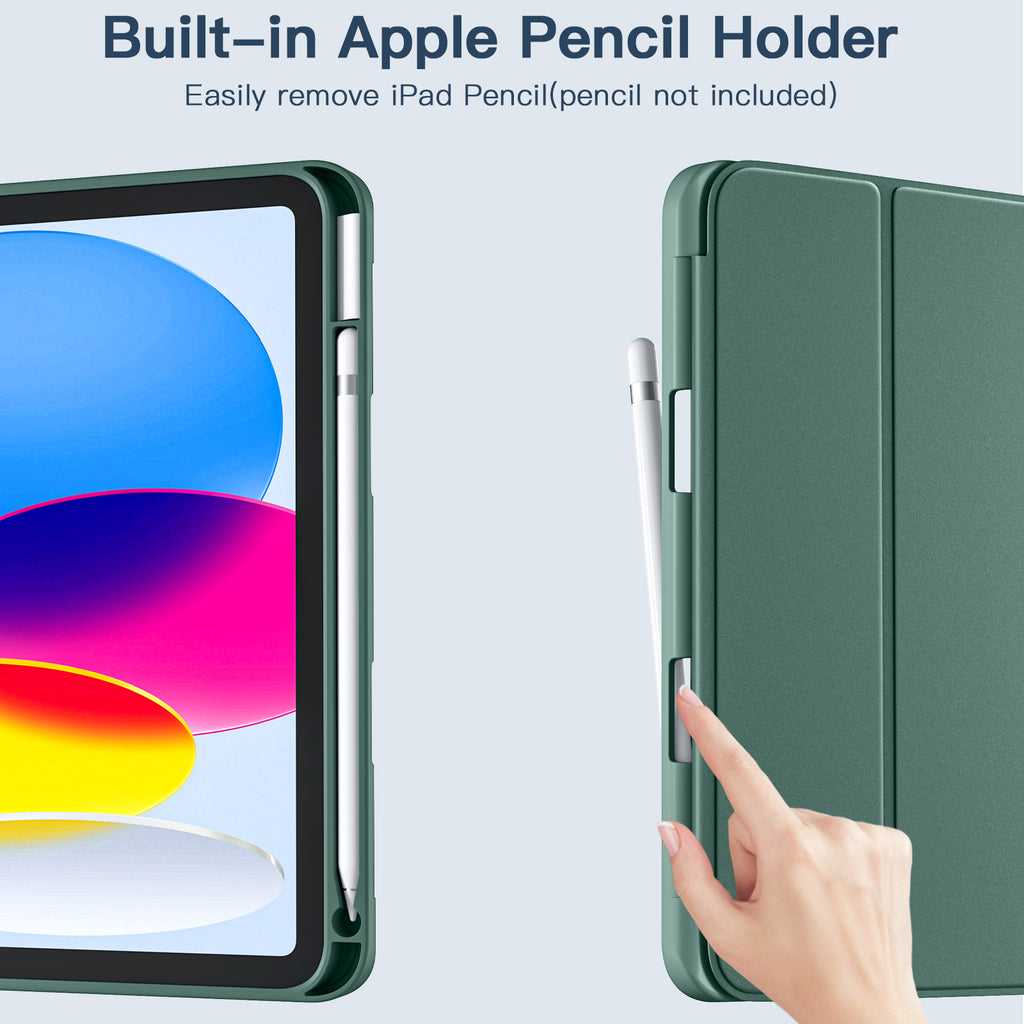 GEAK Compatible with Apple iPad A16 Case & iPad 10th 11th Generation Case Cover 11 inch with Pencil Holder