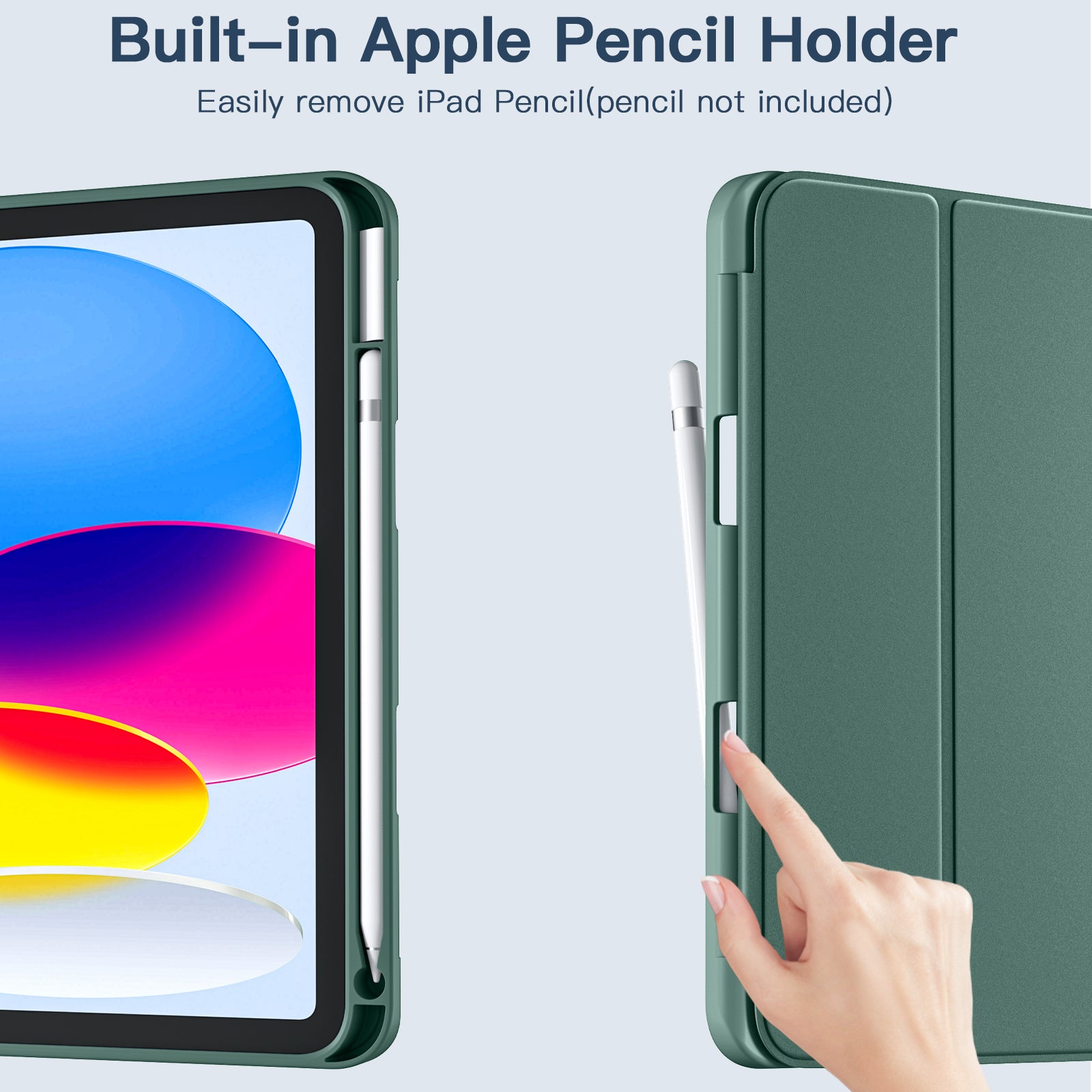 GEAK Compatible with Apple iPad A16 Case & iPad 10th 11th Generation Case Cover 11 inch with Pencil Holder