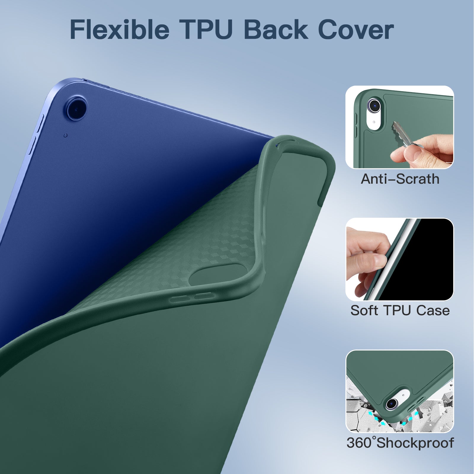 GEAK Compatible with Apple iPad A16 Case & iPad 10th 11th Generation Case Cover 11 inch with Pencil Holder