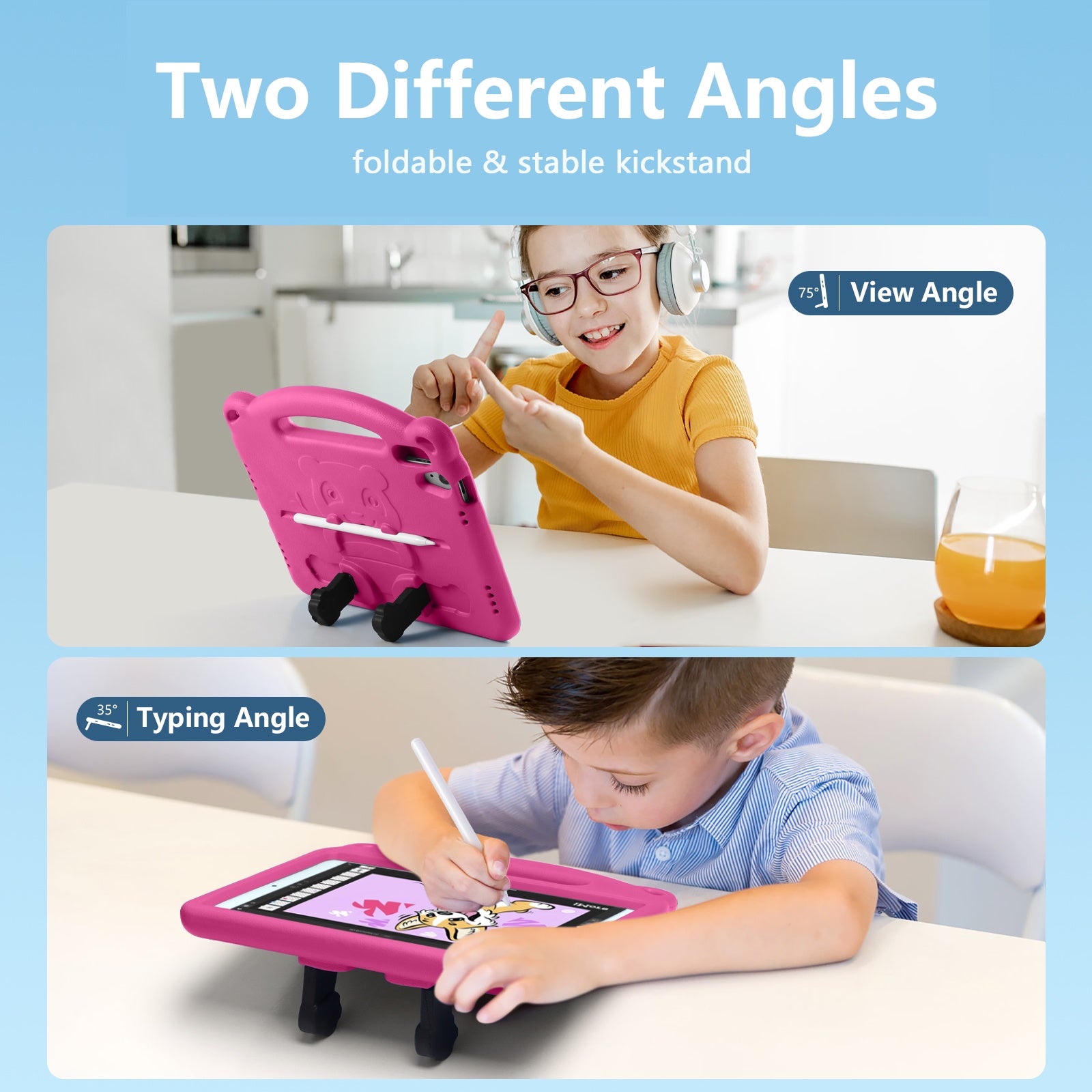 GEAK Kids Case Compatible With iPad 10th Generation Case & iPad (A16) 11th Generation Case, with Shoulder Strap