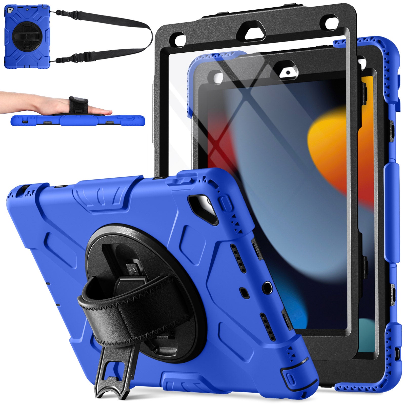 GEAK Compatible with Apple iPad 9th/8th/7th Generation 10.2 inch Case Cover with Screen Protector