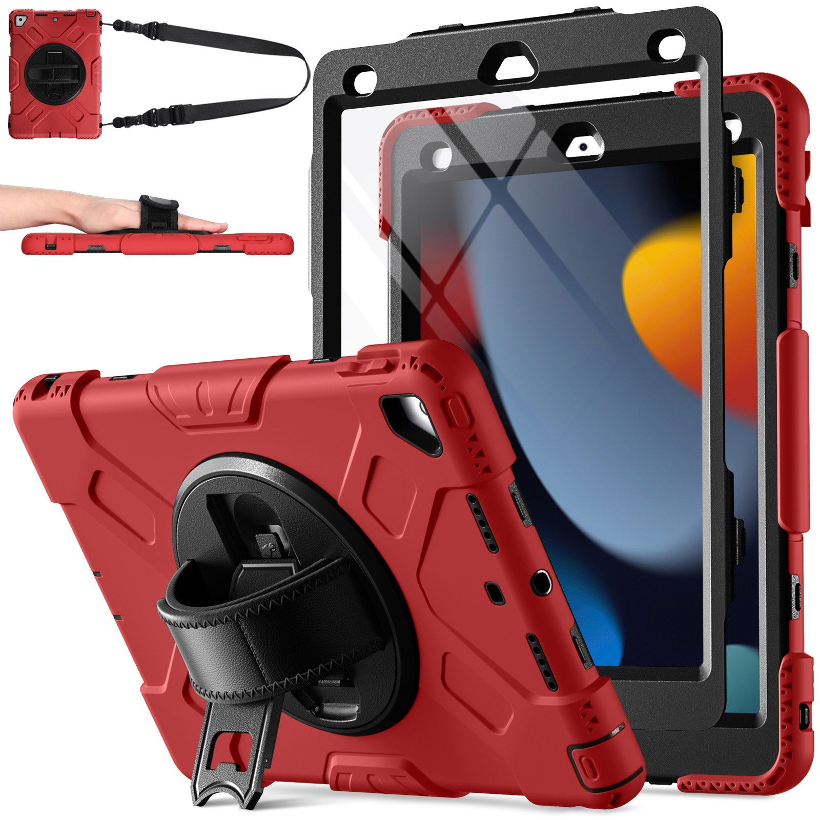 GEAK Compatible with Apple iPad 9th/8th/7th Generation 10.2 inch Case Cover with Screen Protector