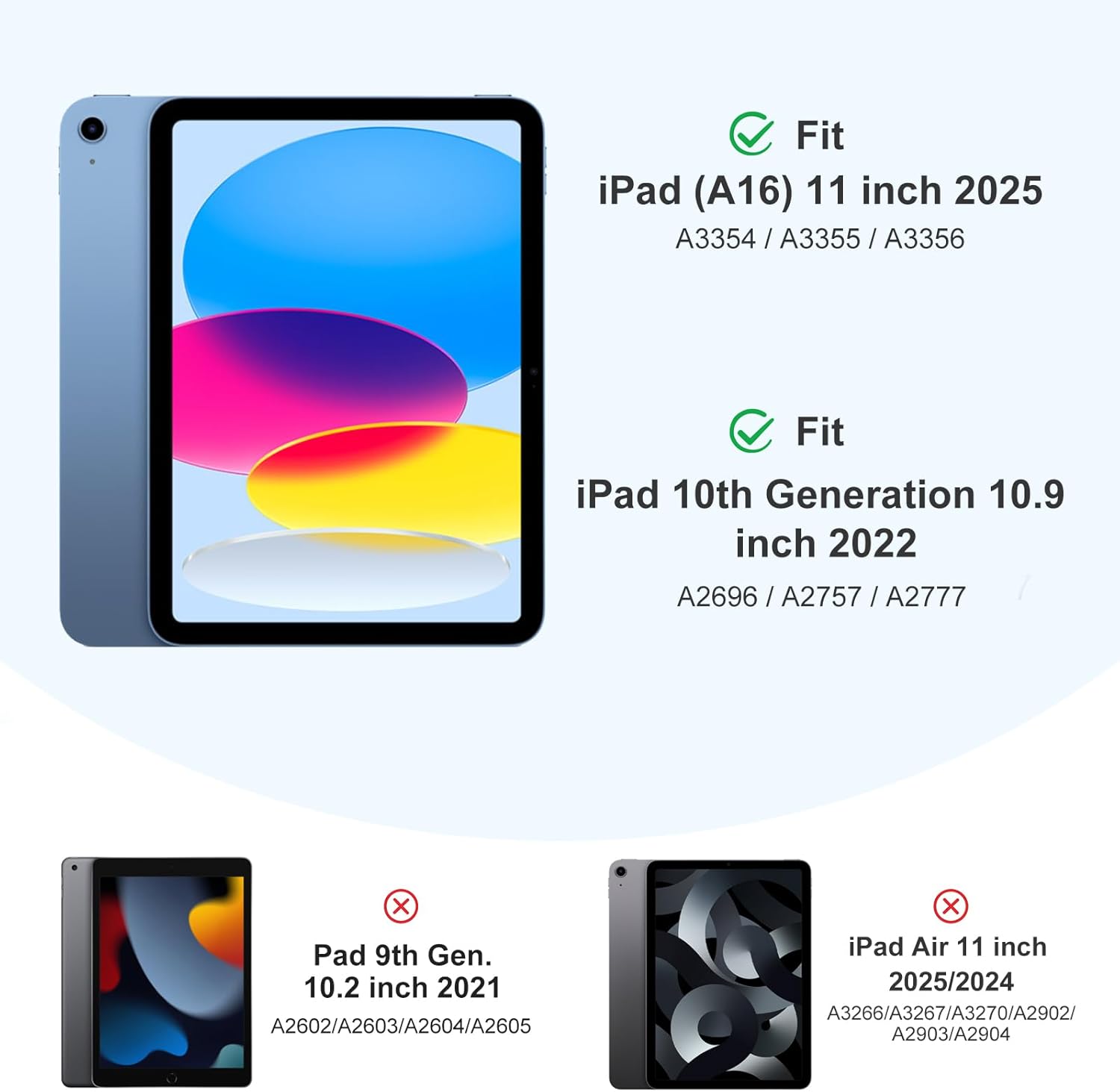 GEAK Compatible with Apple iPad A16 Case & iPad 10th 11th Generation Case Cover 11 inch with Pencil Holder