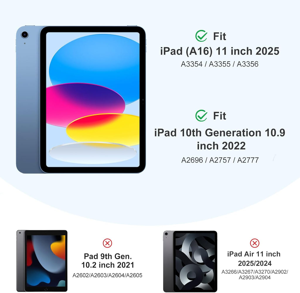 GEAK Compatible with Apple iPad A16 Case & iPad 10th 11th Generation Case Cover 11 inch with Pencil Holder